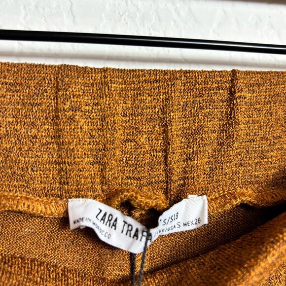 ZARA TRAFALUC WIDE LEG BROWN SOFT COMFY WOMEN PANTS SIZE SMALL BRAND NEW - Picture 5 of 6